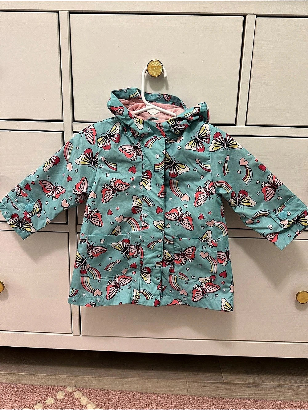 Carter's Baby Butterfly Rain Jacket Girls 12 Months - Like New - NWOT